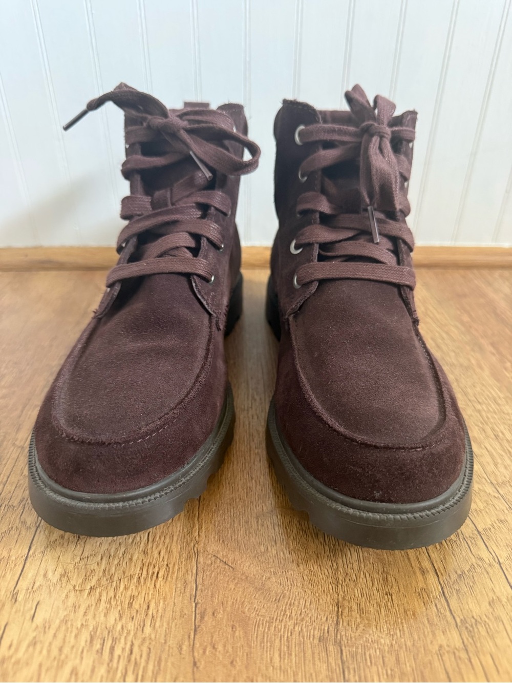 New Sorel Madson II Waterproof Suede Moc Toe Boots in Brown Women’s 7/Men’s 5